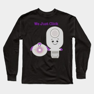 We Just Click Cute Two Piece Ostomy Bag Long Sleeve T-Shirt